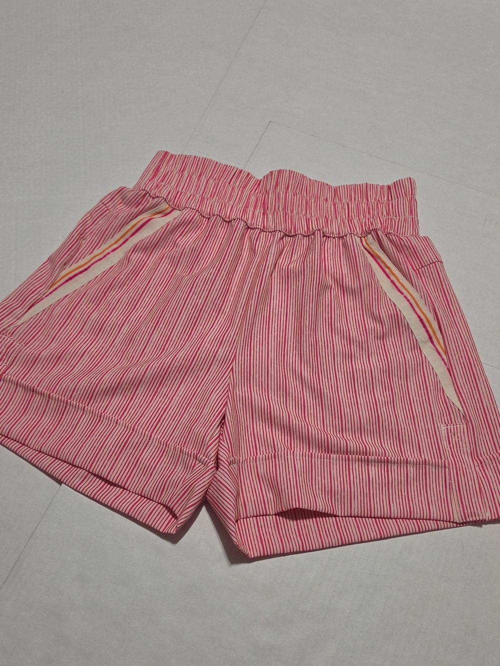 Lucky in Love Pink Striped High Waist Shorts with Trimmed Pockets